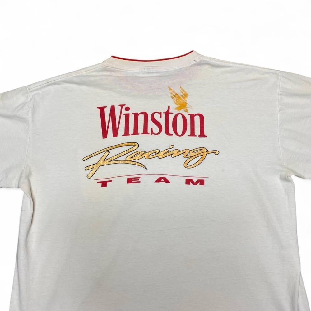 Vintage Winston racing Team white and red graphic Tshirt